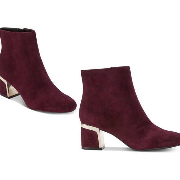 SALE! ✅ DKNY Corrie Ankle Boots in Burgundy Suede 9M ✨ BNIB - Picture 6 of 17